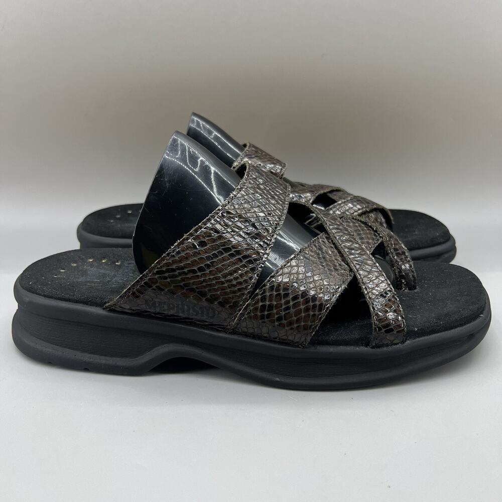 Mephisto Zyrilla Sandals Women’s Size 10 US, 40 EU Brown Leather Slip On Shoes